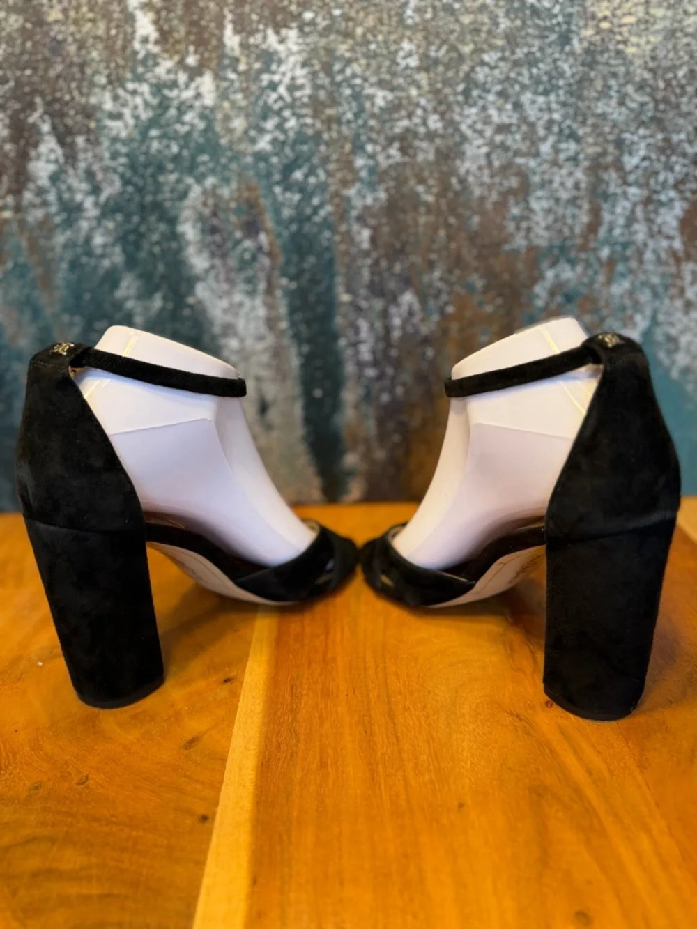 Sam‎ Edelman Classic 2010s Black Suede Block Heel Sandals 7
